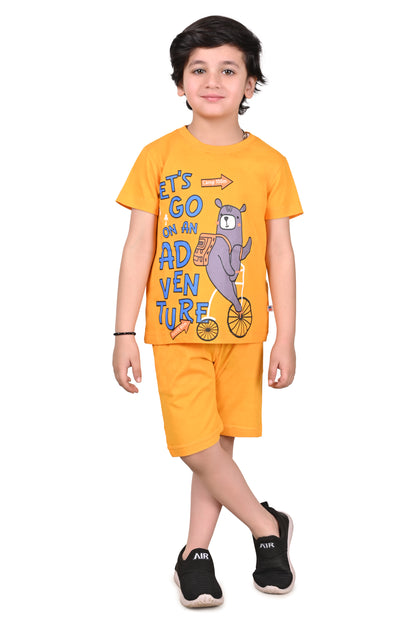 Boys' Mustard Yellow Adventure Print Co Ord-Set