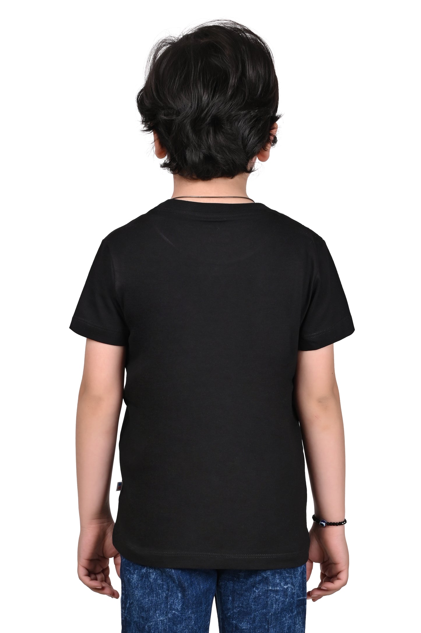 Black Printed Cotton T-Shirt