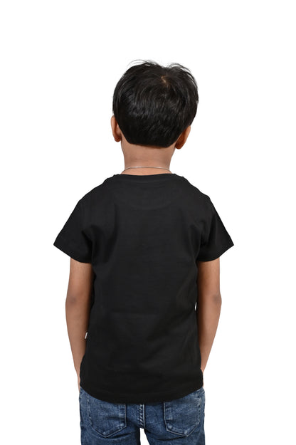 Beblakids Casual Black T-Shirt – Boys Printed Tee for Fun and Relaxed Days