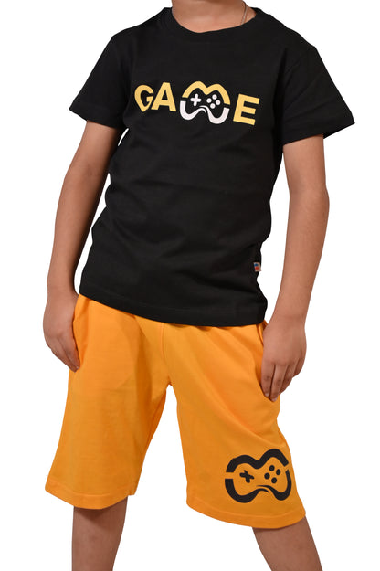 Black and Yellow  Boys Regular Co Ord-Set