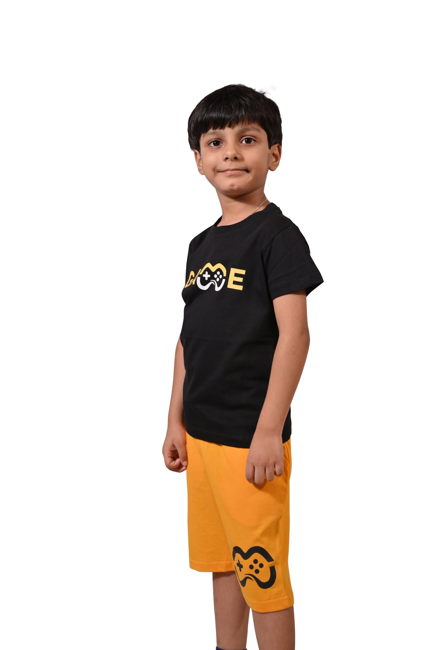 Black and Yellow  Boys Regular Co Ord-Set