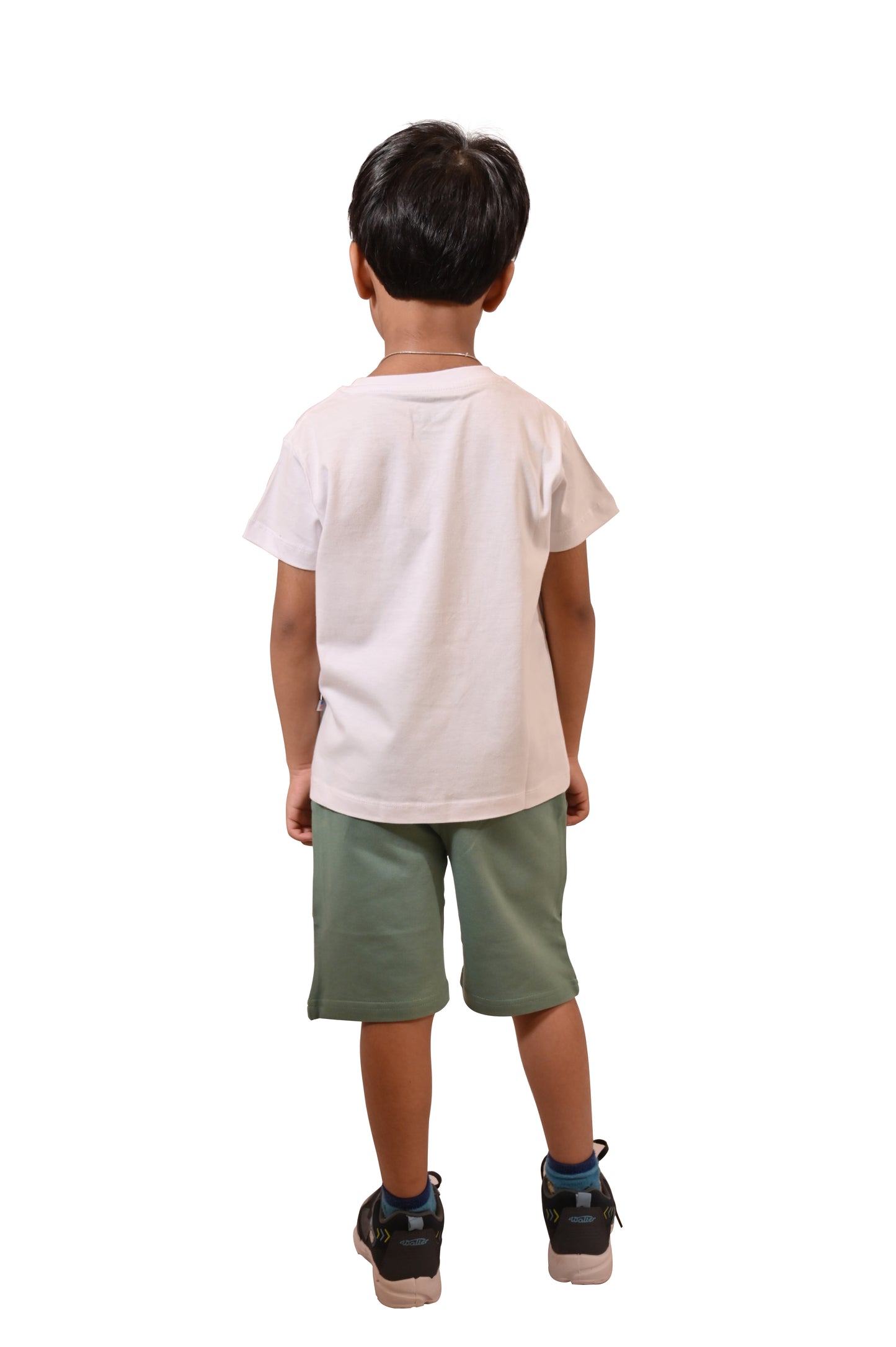 Classic White and Sea Green Boys' Co-Ord Set - Regular Fit Style