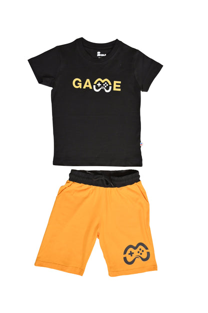 Black and Yellow  Boys Regular Co Ord-Set