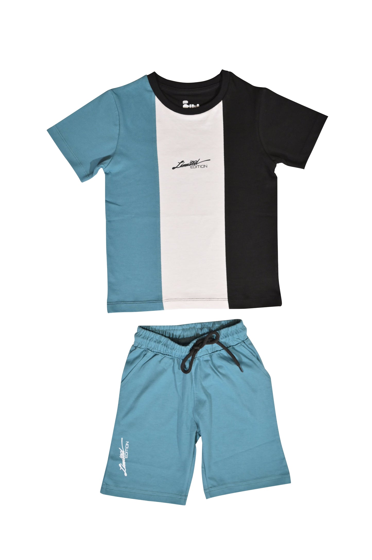 Blue and Green Mix Boys Regular Co-Ord Set