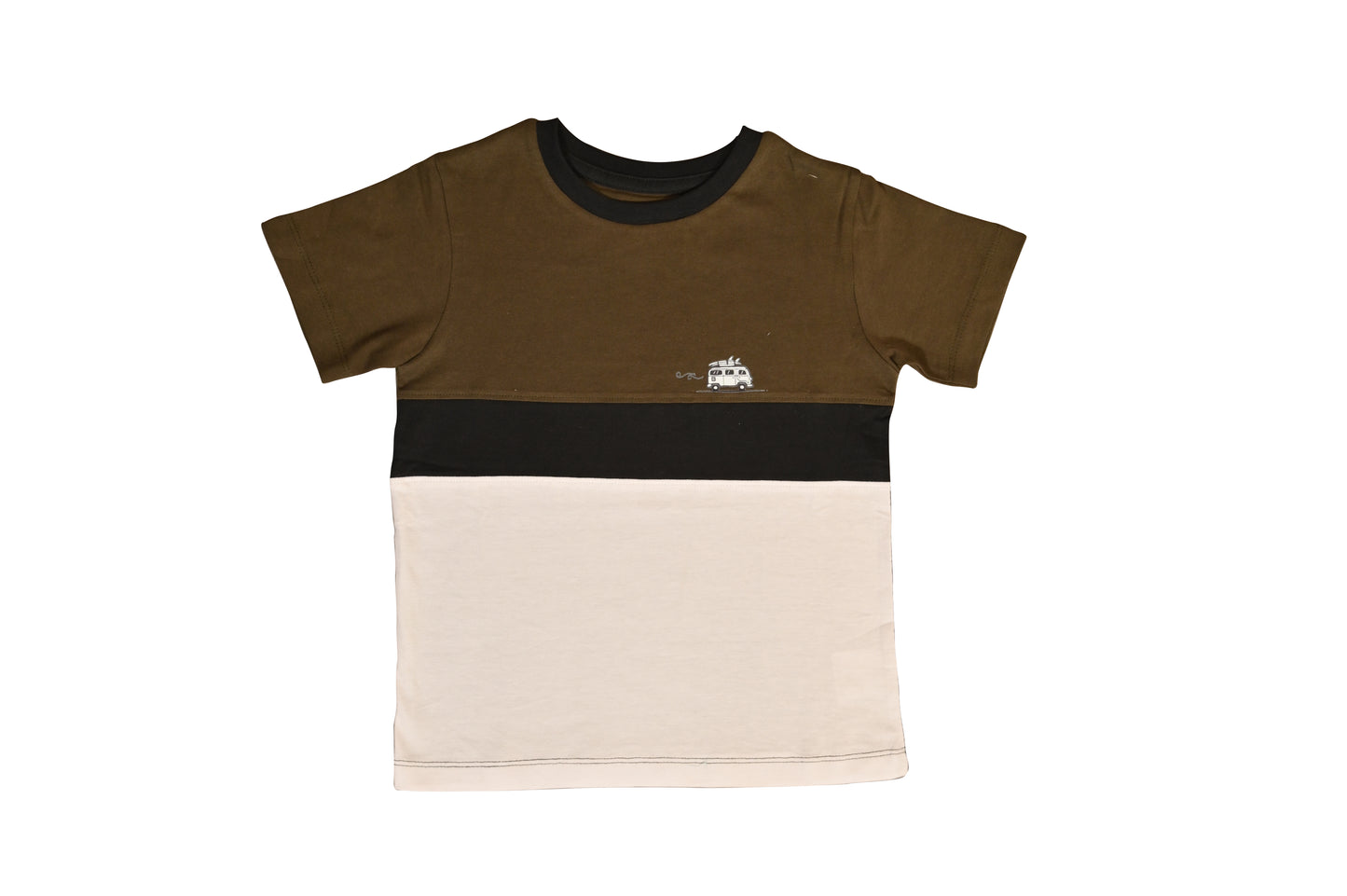 Warm Grey & White Casual Tee Boys Printed T-Shirt